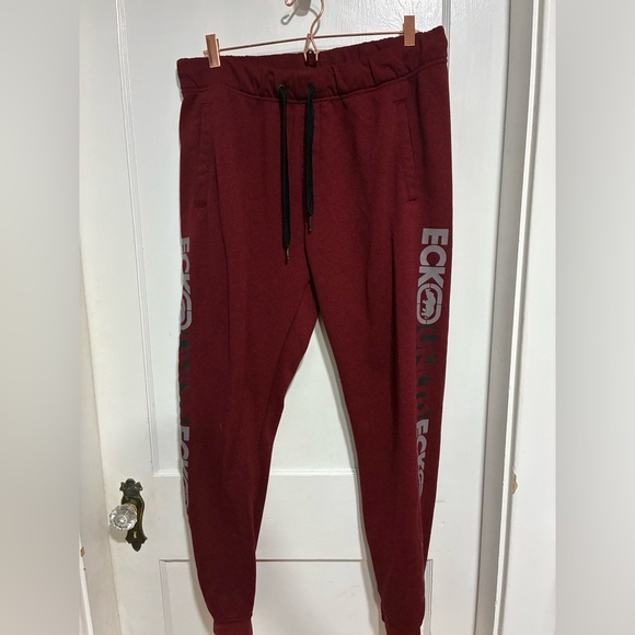 Ecko Unltd Men's Burgundy Joggers Size XL - Picture 1 of 7